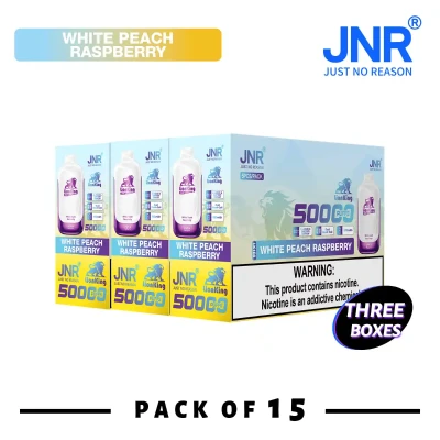 3 Box (15 pcs) White Peach Raspberry | JNR Lion King 50K Puffs Disposable Vape